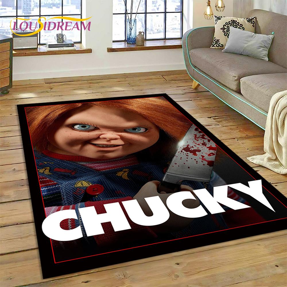 Postava z hororového filmu Chucky Pennywise Halloween Koberec do ložnice obývacího pokoje Dekorace na pohovku Doma Velká dekorativní podlahová rohož