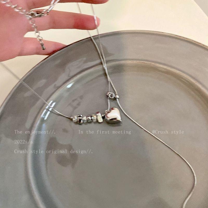 White Moonlight Tassel Necklace Women's Ins Tide Niche Design Sweet Cool Spice Girl Collarbone Chain Versatile Love Butterfly Necklace