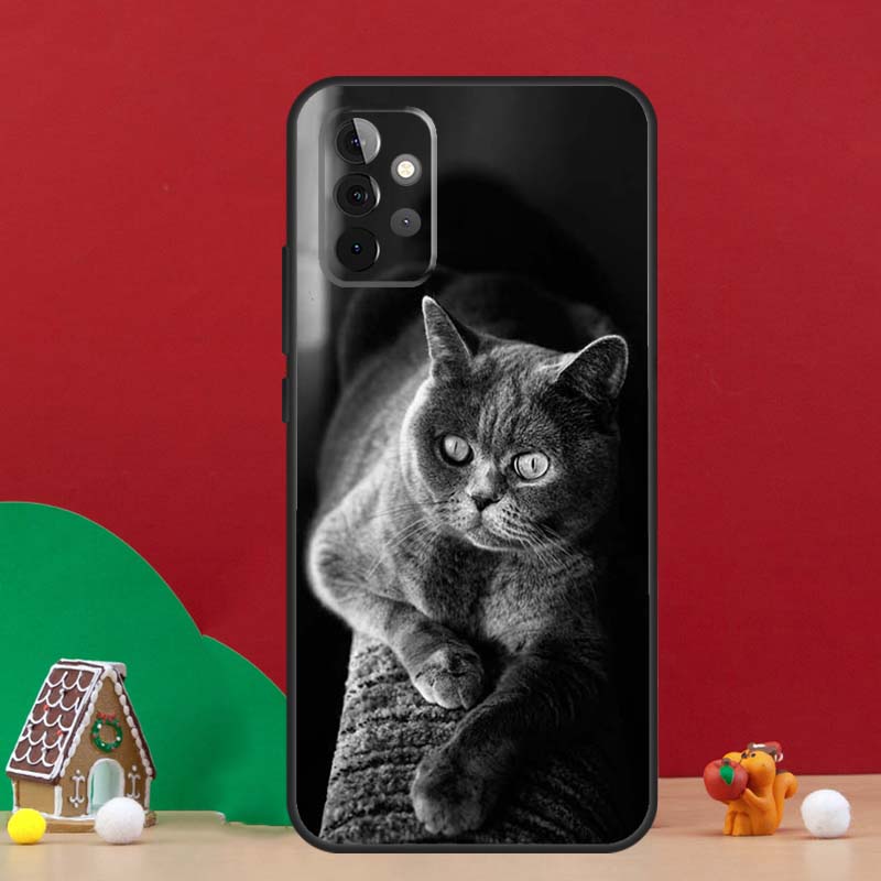 Beautiful Grey British Shorthair Cat Case For Samsung Galaxy A17 A06 A16 A56 A36 A54 A34 A14 A52 A32 A13 A23 A33 A53 A15 A35 A55