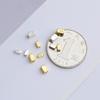 S925 Sterling Silver Crushed Square Bead Spacer for DIY Jewelry