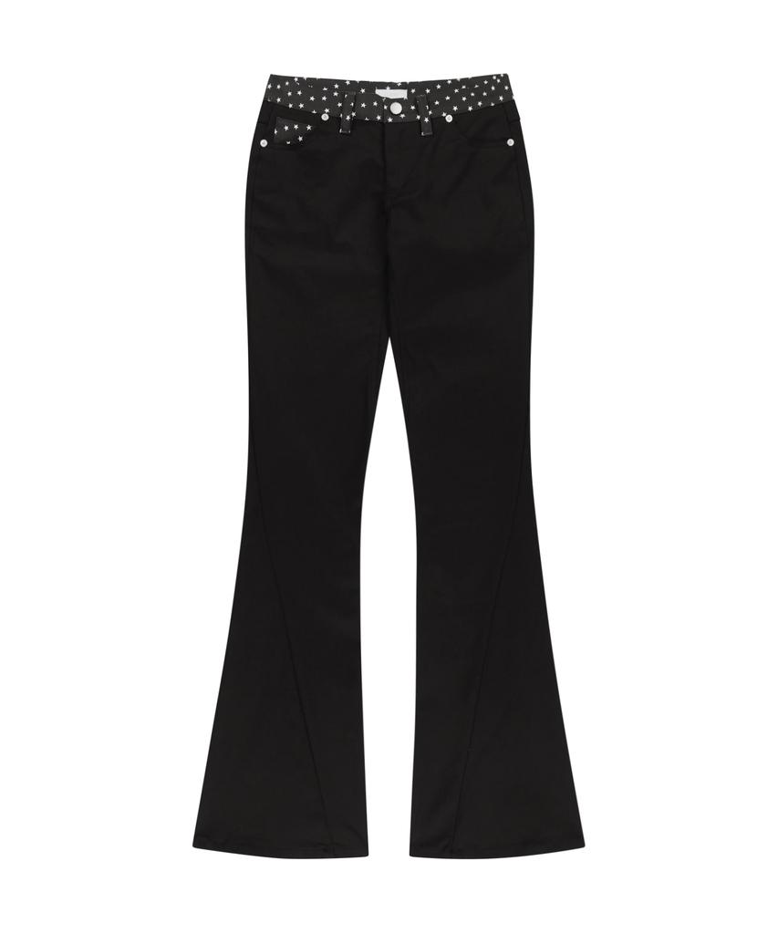 Ohos Star Trim Bootcut Trousers / Black