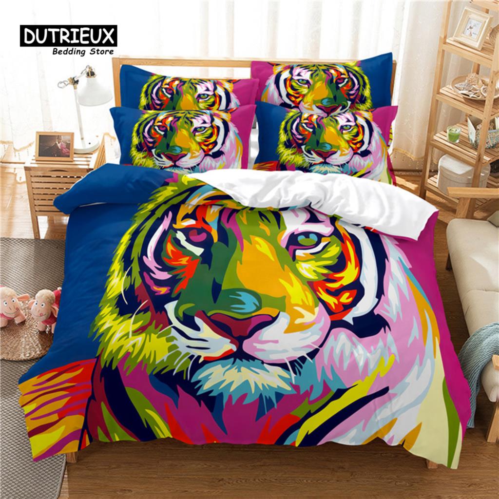 3-teiliges Bettwäsche-Set, Mädchen und Einhorn Bettwäsche-Set, Weiche Bequeme Atmungsaktive Bettbezüge, Für Schlafzimmer Gästezimmer Dekoration