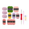 Flower Blanket Crochet Kit Elegant Gift DIY for Starter Enthusiast Beginners Style A