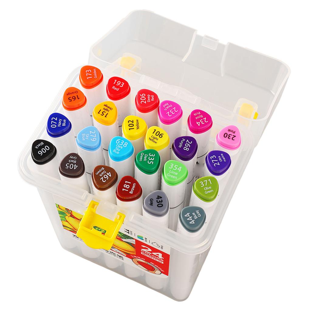 24 Colors Paint Markers Dual Tip Quick Drying Paint Markers Pens for Wood Rock Painting Canvas Stone Glass Ceramic DIY