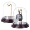 2 Sets Glasglocke Cloche Abdeckung Glockenglas mit Sockel und goldfarbenem Eisenständer für Hausbehälter Trockenblumen-Ausstellung Dekoration Klar 10,75x11,5cm