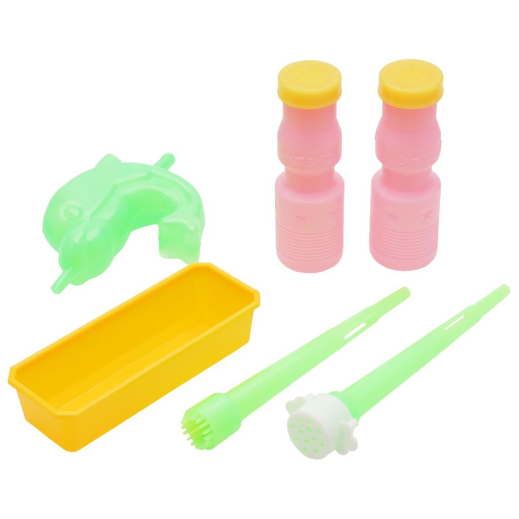 Tomoda Ninja Badeblasen Spielzeug, 3-teiliges Set für Kinder ab 3 Jahren, Enthält Blasenflüssigkeit, Wasserpistole, Blasrohr und Mini-Schale, Hergestellt in Japan, Pädagogisch