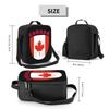 Canada Flag Print Lunch Bags for Women Kids Portable Thermal Cooler Bento Box with Adjustable Strap for Work School Picnic Beach