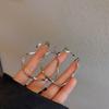 Silver Needle Diamond-set Geometric Circle Earrings Temperament Light Luxury High-end Earrings Personalized Design Cold Wind Earrings Wholesale