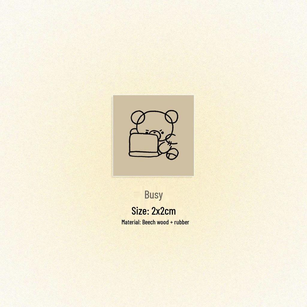 Cute Bear Noodles Washi Tape & DIY Journal Stickers with Wood Stamp
