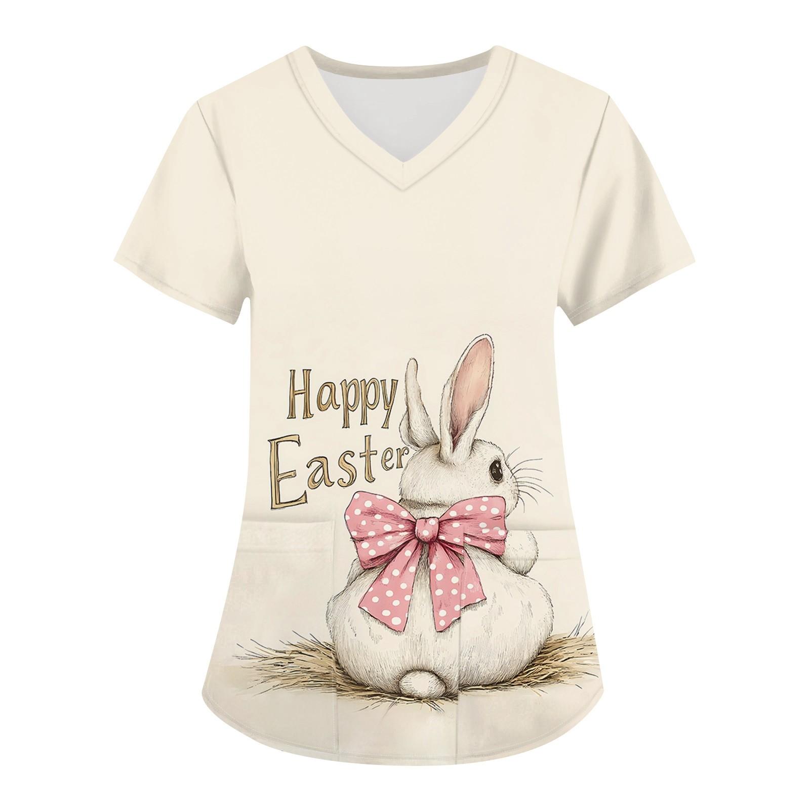 

Женская мода с v-образным вырезом, короткими рукавами и карманами, топы с принтом XXXXXL розовый