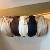 Solid Color Textured Satin Wide Headband for Women - Knotted, Comfortable Fit Without Squeezing