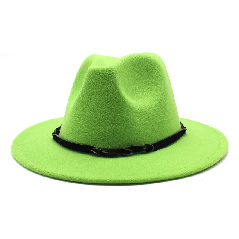 Seasonal Big Eaves Hat Flat Edge Top Hat Men'S And Women'S Woolen Jazz Hat Lmn172
