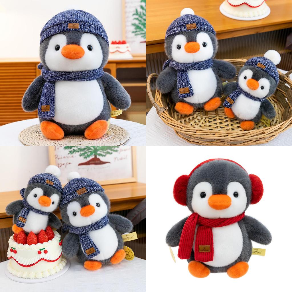 Penguin Plush Toy With Hat And Scarf For Kids Gift And Ocean Aquarium Souvenir