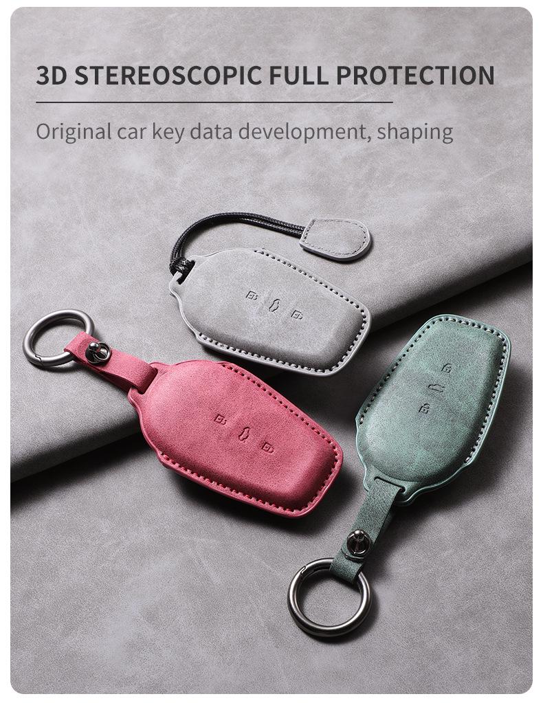 Nissan N7 Key Case Bag for 25 Models - Dongfeng New Energy Vehicle Remote Control Protective Leather Case with Buckle.