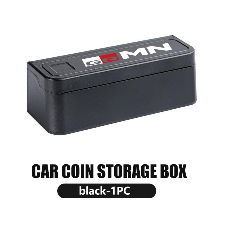 For Toyota Car Small Coins Holder Storage Box Coin Collectible Case Creative Central Armrest Box Wallet Crown GR Corolla YARIS