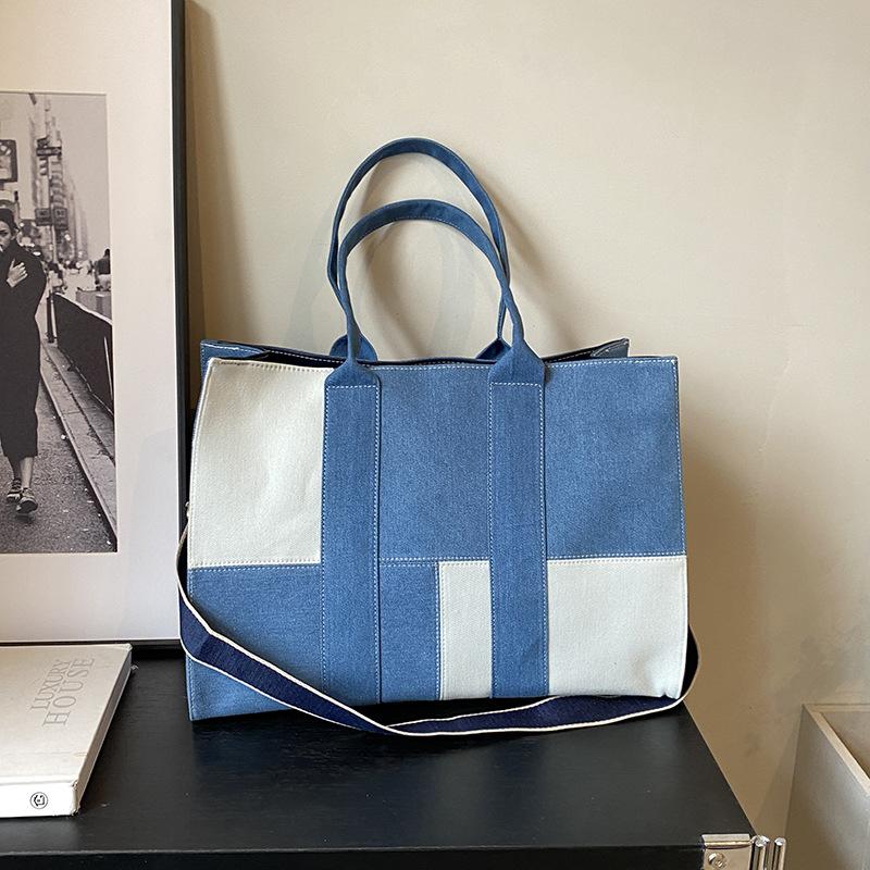 Large Capacity Denim Bag Women's New Shoulder Bag Commuter Tote Bag