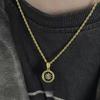 Goldene Runde Antike Münze Eingelegte Halskette Unisex High-End Vielseitige Pulloverkette Wasserdicht Schweißfest Nicht Verblassend