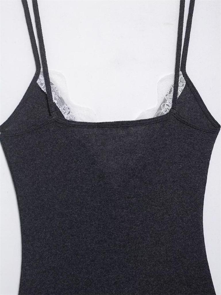 European American Style 2025 Fashion Lace Camisole Top for Women