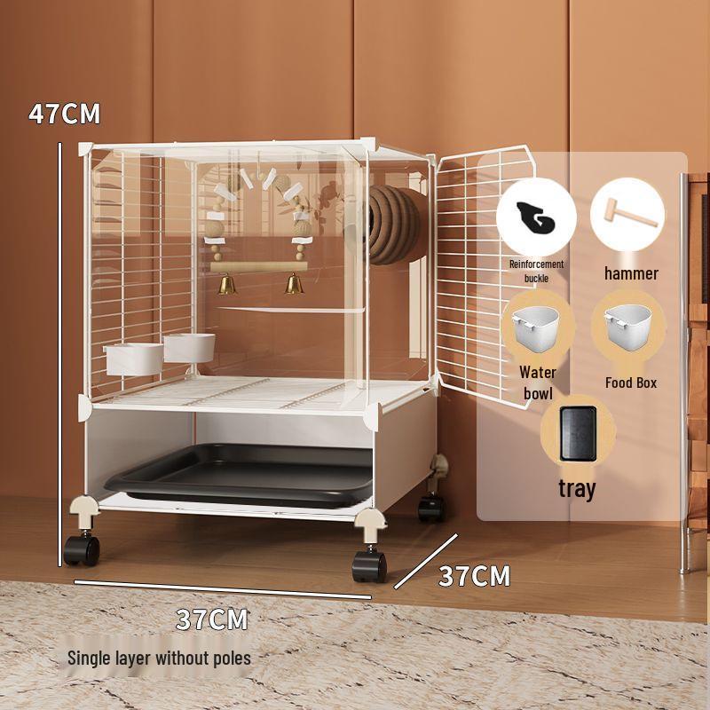 Luxury Splash-Proof Bird Cage: Large, Elegant Villa for Cockatiels, Tiger Skins, Thrushes, and Mynas