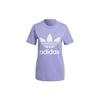 Originals Trefoil Tee American Vintage Dopamine Logo Print Crew Neck Sports Fitted Short Sleeve T-Shirt Women Tops Purple GN2905