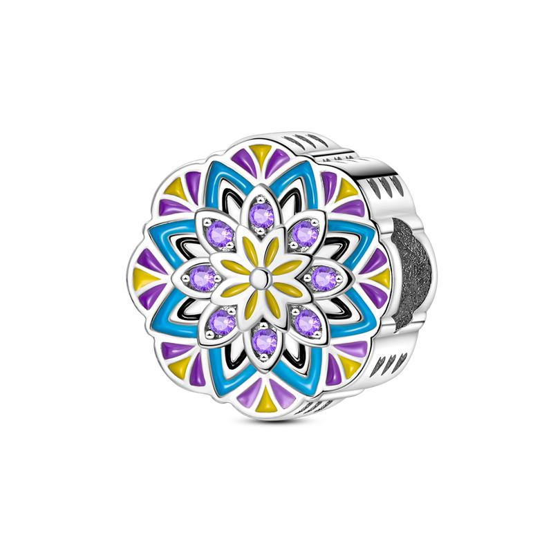 Copper Colorful Charms Bead Sparkling Inlaid Zirconium Pendants Fit Original Bracelets Fashion Jewelry Gift