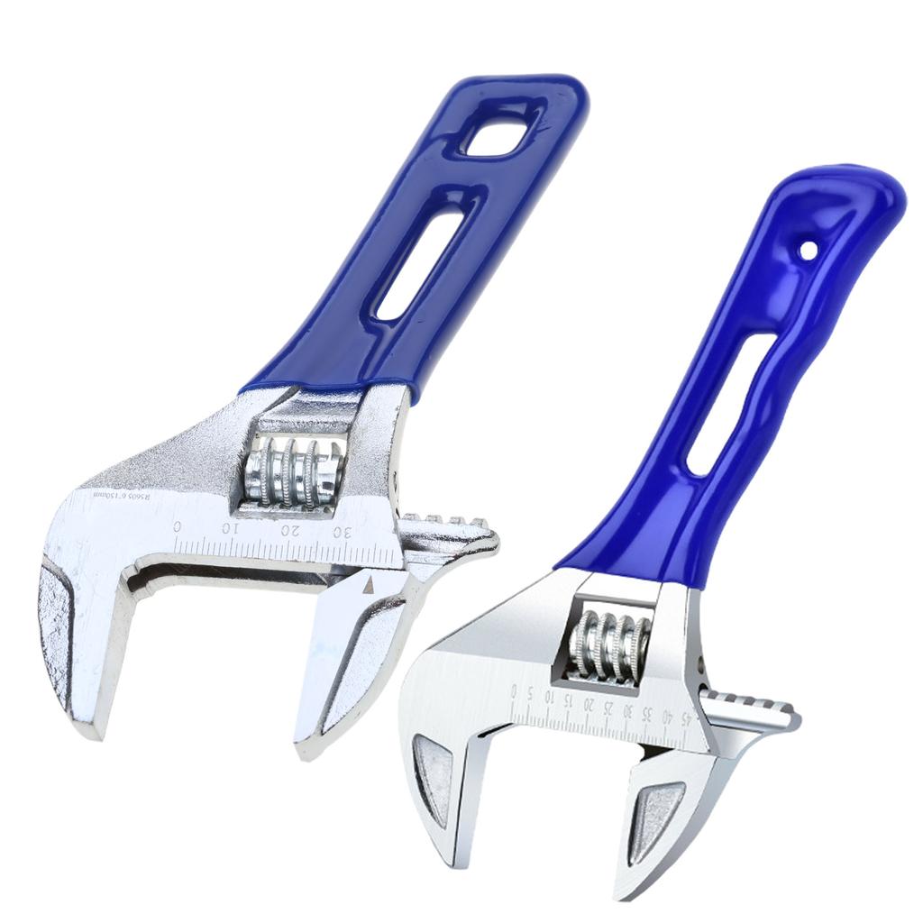 6/8inch Adjustable Wrench with Wide Jaw Cr V Construction Opening Wrench for Mechanics and DIY Enthusiasts
