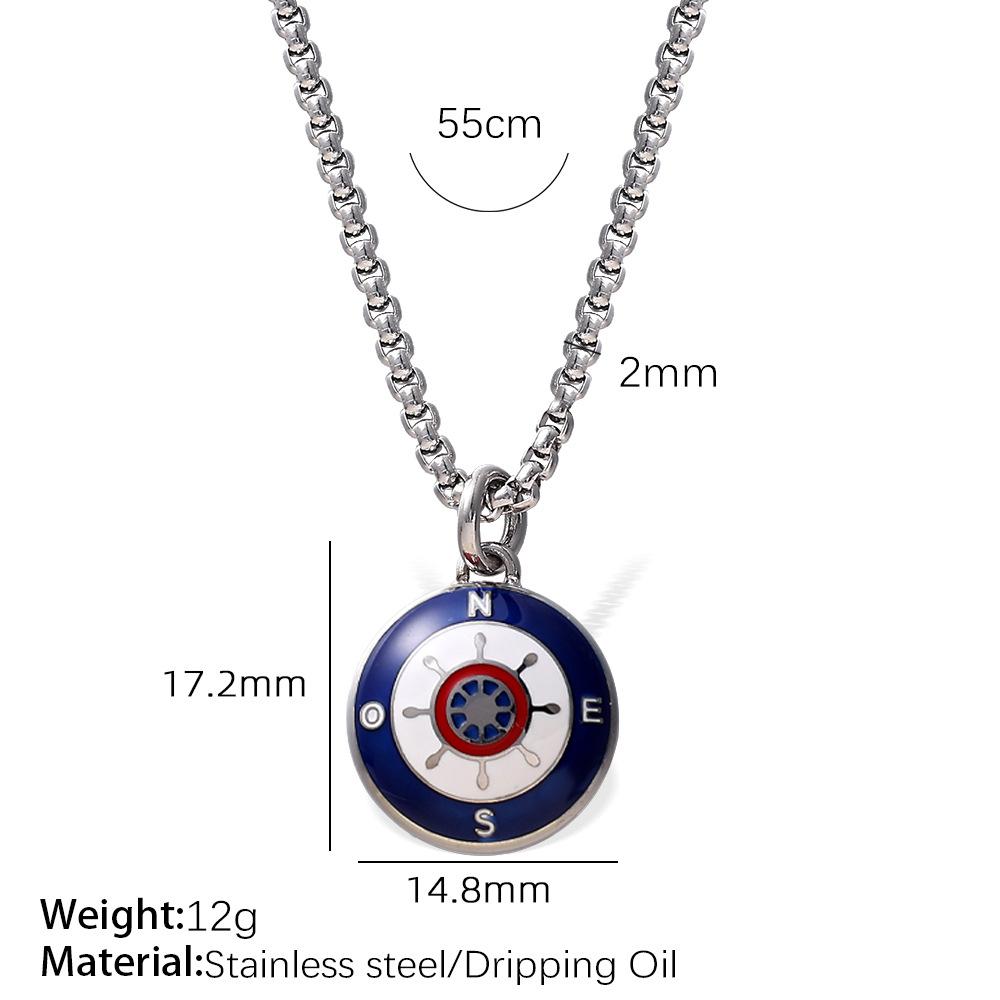 

Necklace Nautical Anchor Xinghai Compass Pendant Men S And Women S Personalized Niche Titanium Steel Octagram Necklace