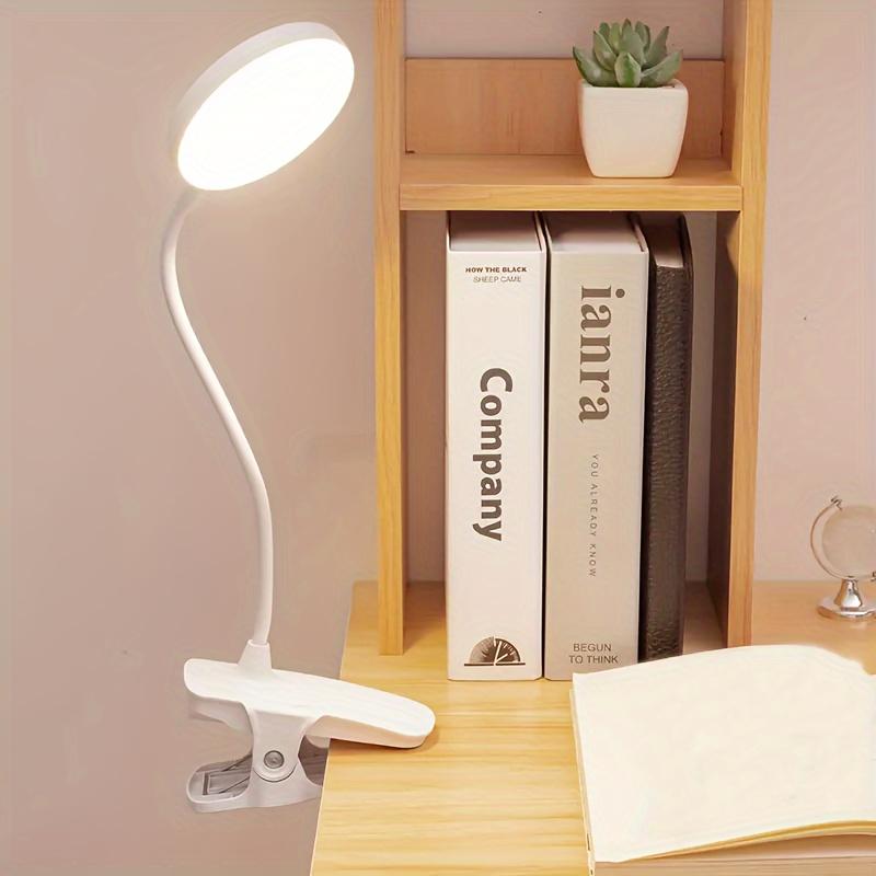Eye Protection LED Desk Lamp With 3 Lighting Modes, Rechargeable Battery Power Supply Adjustable Reading Light Clip-Type For Bedroom