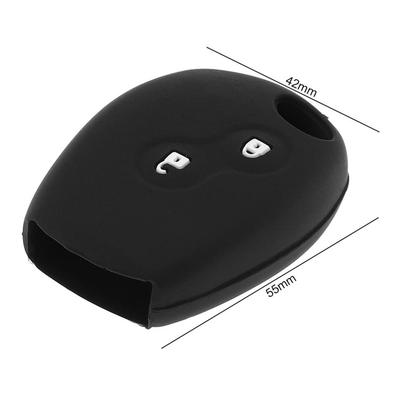 Schwarz 2 Tasten Silikon gerade Platte Autoschlüssel Abdeckung Schutz Halter für Renault Dacia Modus Clio