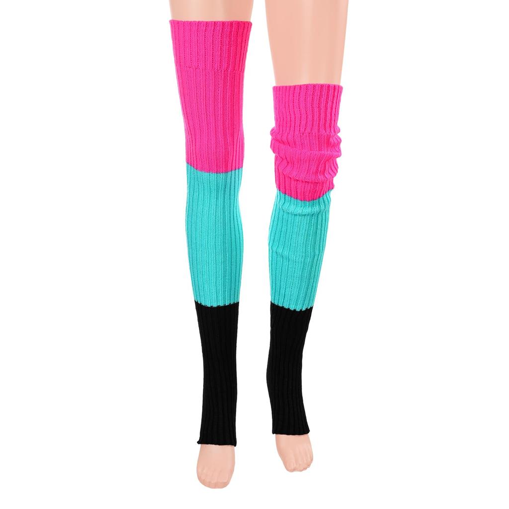 [LittleForBig] Rainbow Knee-High Stretcher Stockings, Elastic, Rainbow Multicolor, Red, Blue, and Black