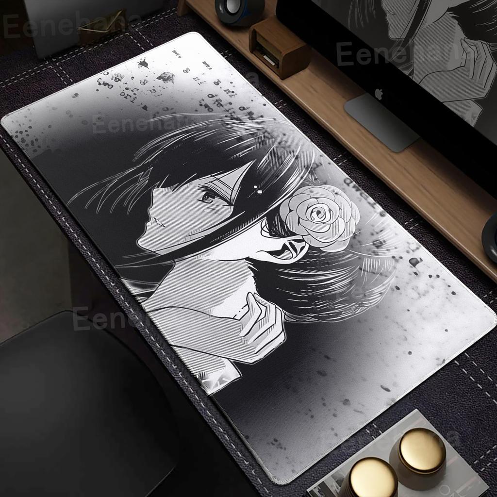Black White Pretty Girls Mouse Pad Large Playmats PC Gaming Accessories Dark Gothic Rubber Computer Desk Mat Xxl Extended Pads