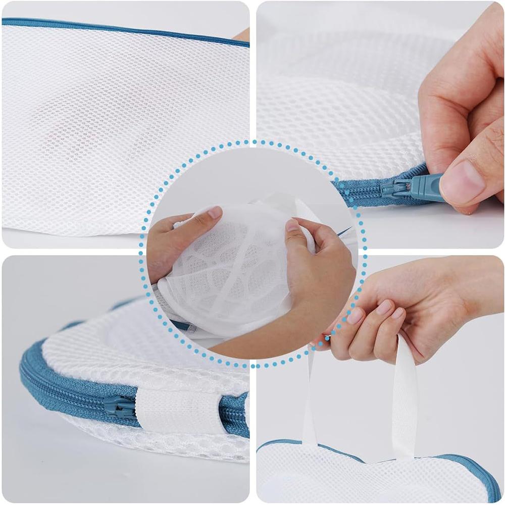3 Pcs Bra Washing Bags with Handle and Zipper for Washing Machine Delicate