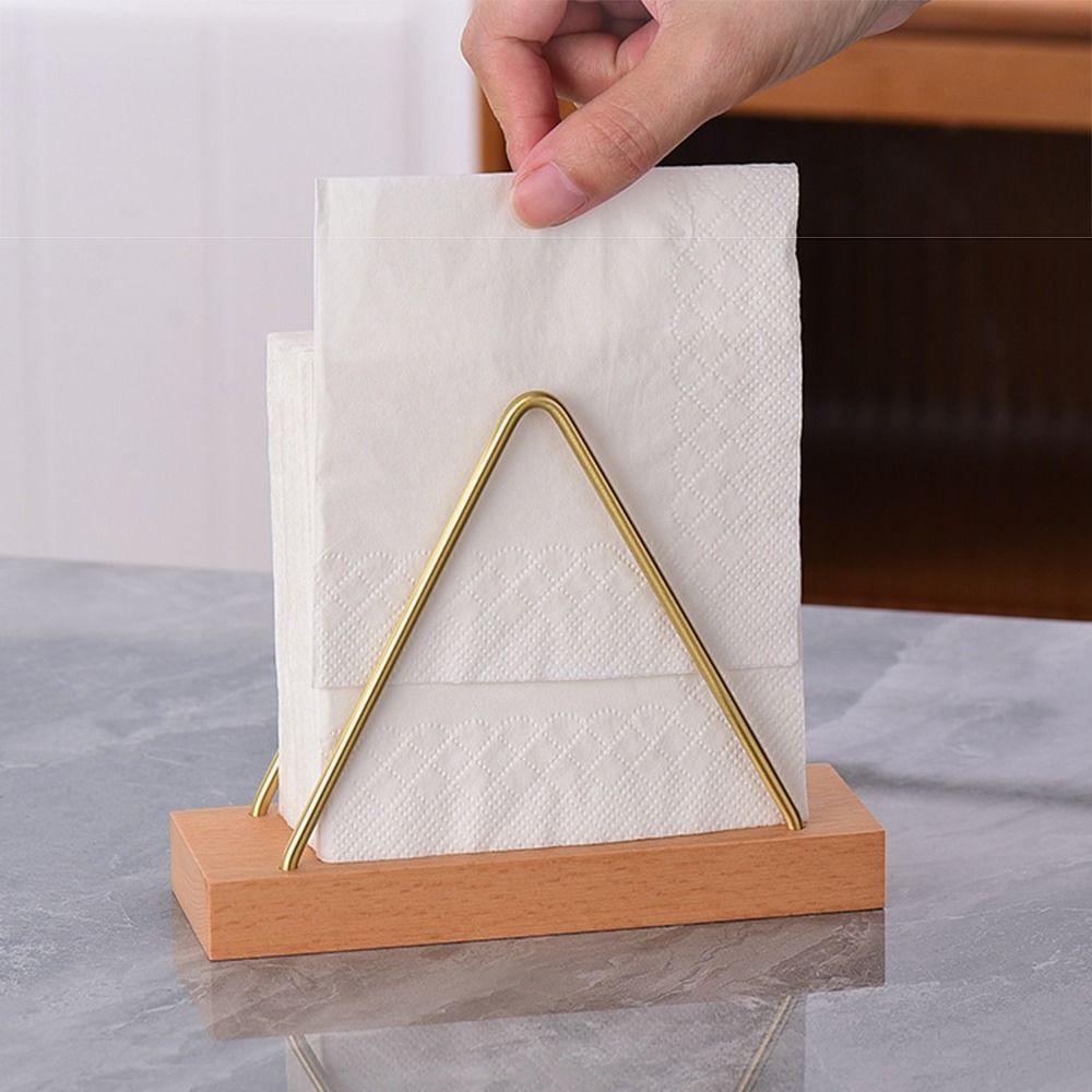 Triangle Metal Napkin Holders Freestanding Paper Towel Container Tissue Storage Rack  Kitchen