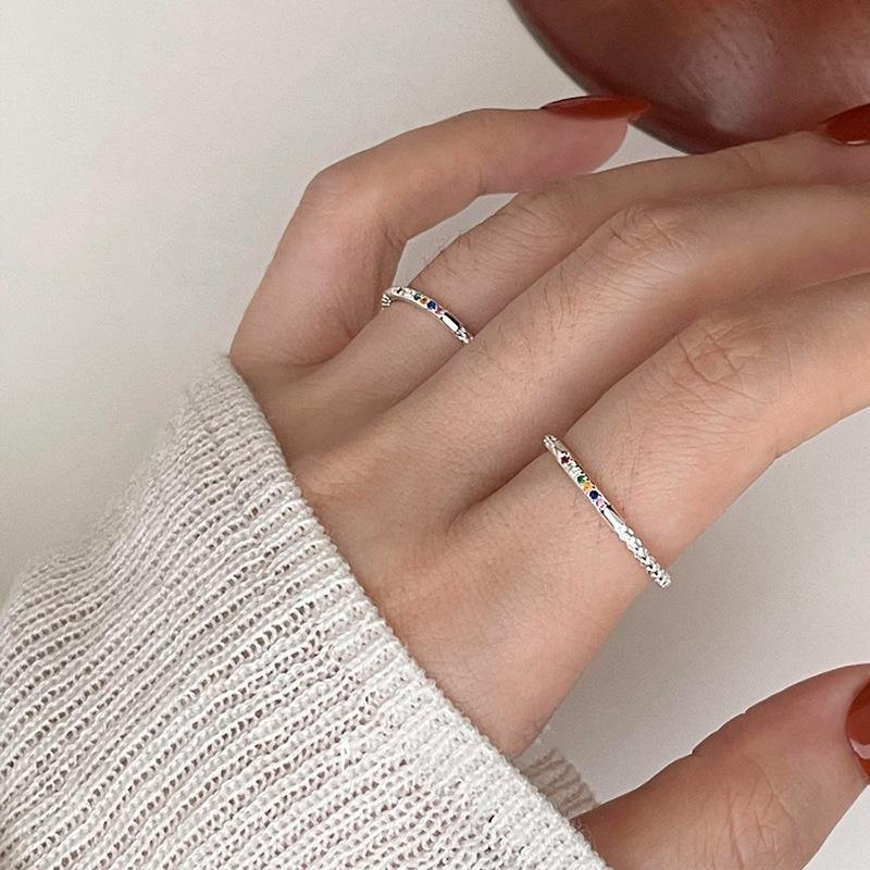 Elegant Korean Style Minimalist Geometric Ring For Women With Adjustable Copper Band