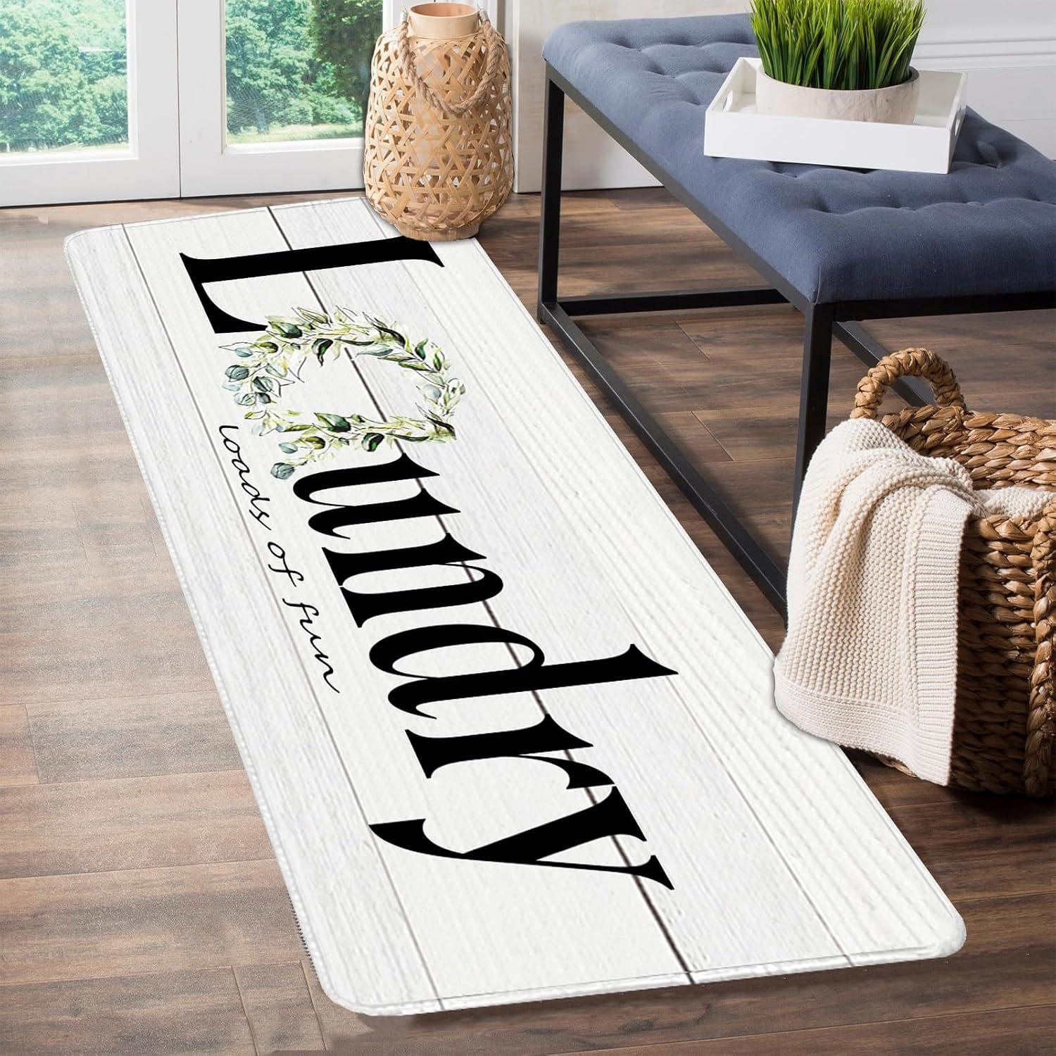 

Letter Kitchen Mat, Kitchen Three Piece Set Foot Mat Entrance Door Decoration Mat Bathroom Floor Mat 40*60cm [crystal velvet material]