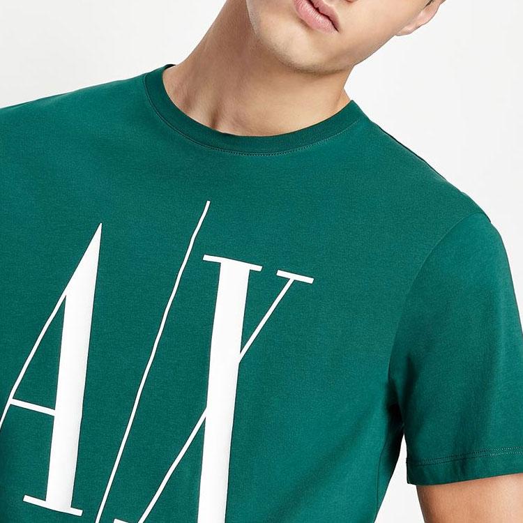 Armani Exchange Ss22 Letter Print Crew Neck Short Sleeve T-Shirt Men Tops Light-Green 8NZTPA-ZJH4Z-1800
