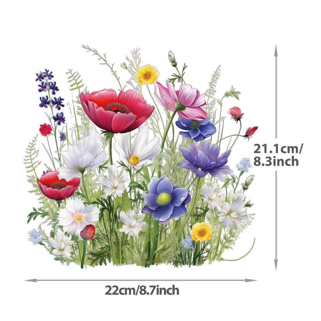 Vivid Flowers Iron On Transfer Stickers Print On T-Shirt Dresses Heat Press Appliqued Diy Cartoon Flowers Patches Beautiful