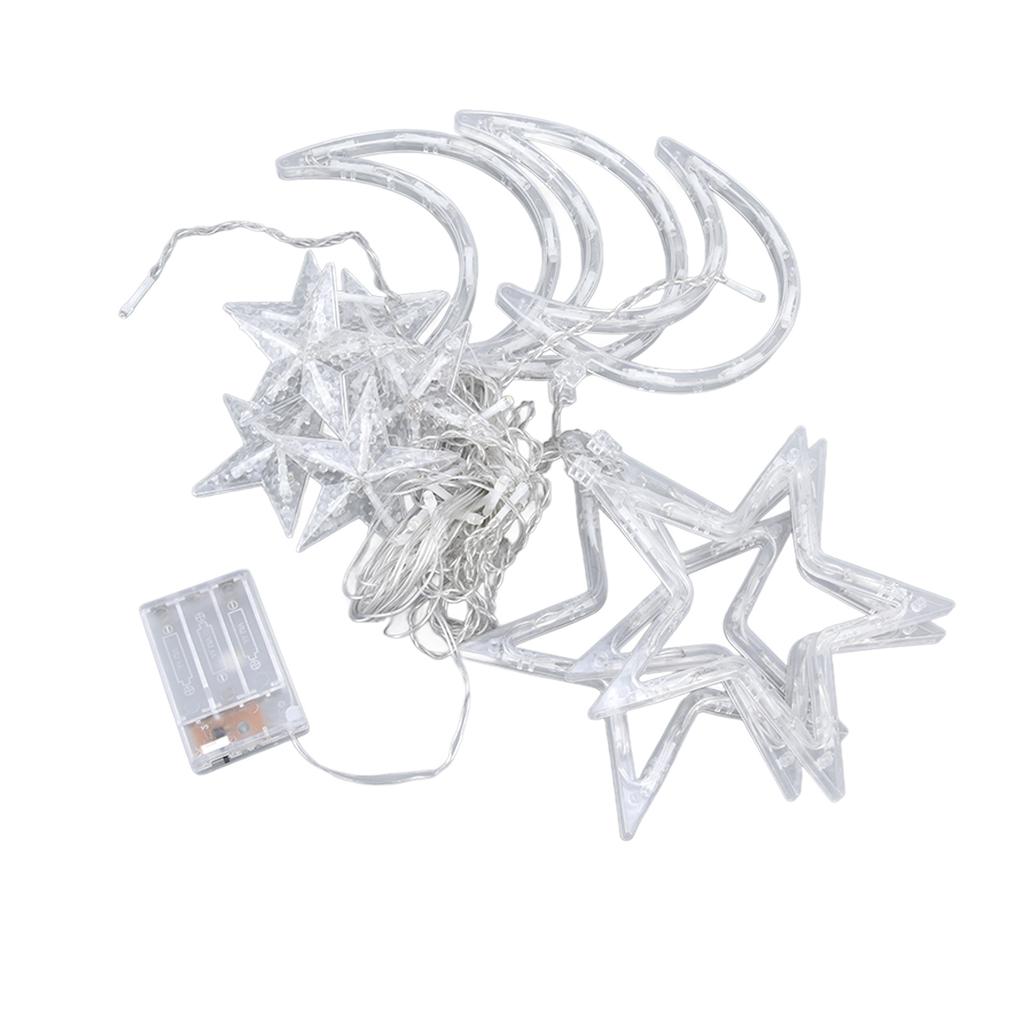 Star Moon Curtain String Lights Romantic Ambience 2 Lighting Modes 126 LED Ramadan Curtain Lights