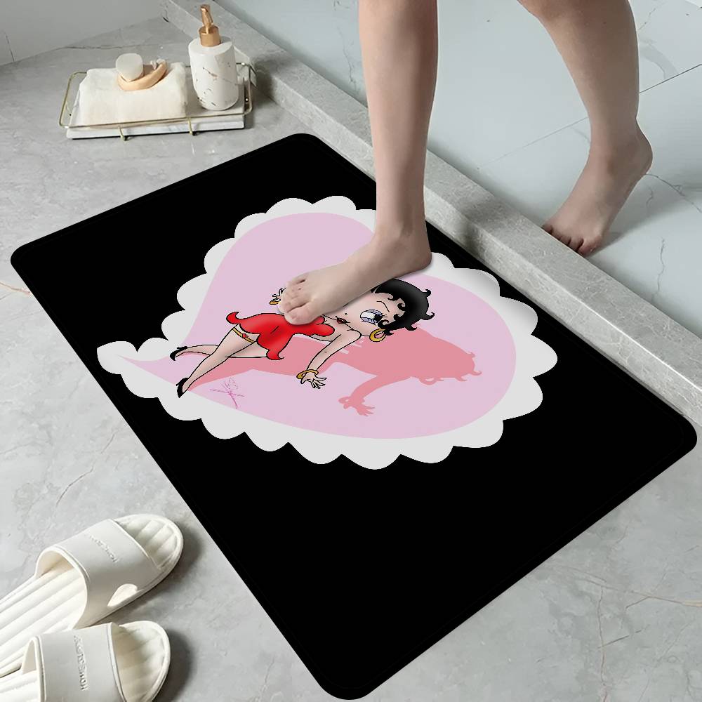 Cute B-betty B-boop Floor Mat INS Style Soft Bedroom Floor House Laundry Room Mat Anti-skid Household Carpets