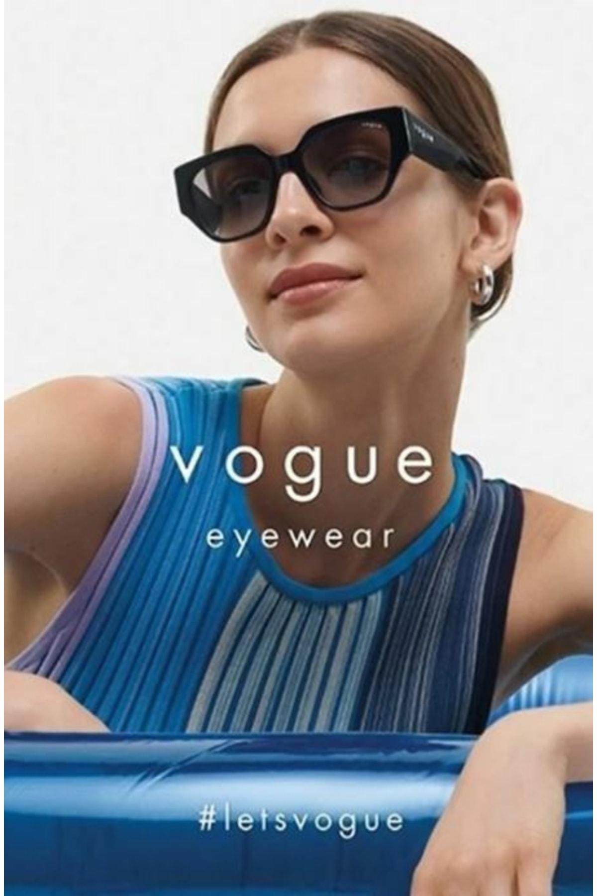 

Оригинальные женские солнцезащитные очки Vogue, черные 5409S W44 11 52 18 140