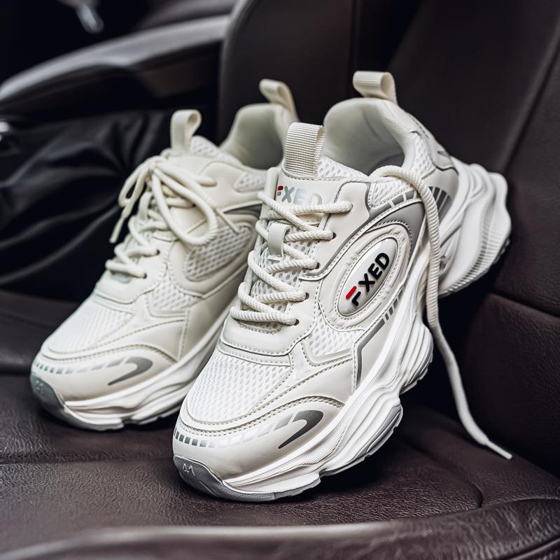 New Fashion Men's Four Seasons Comfortable  Thick Sole Shoes Students Male Boys Trending Soft Sole Breathable Casual Running Sneakers