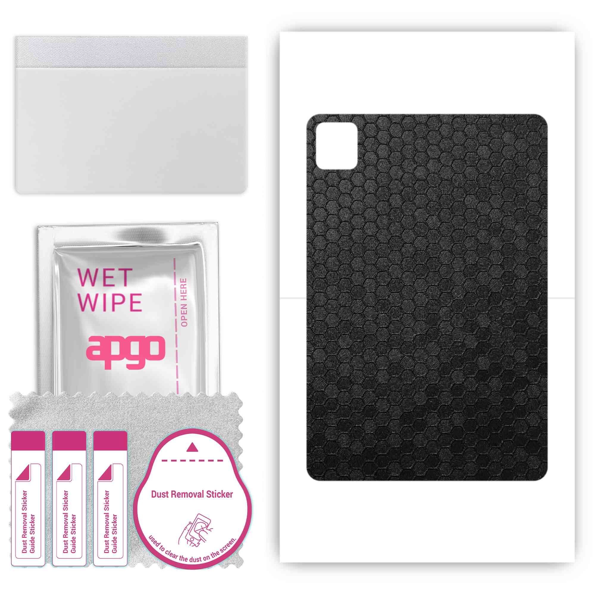 

apgo skin sticker film foil vinyl for the BACK compatible with TCL TAB 10s, scratch-resistant, easy to install - Black Honeycomb