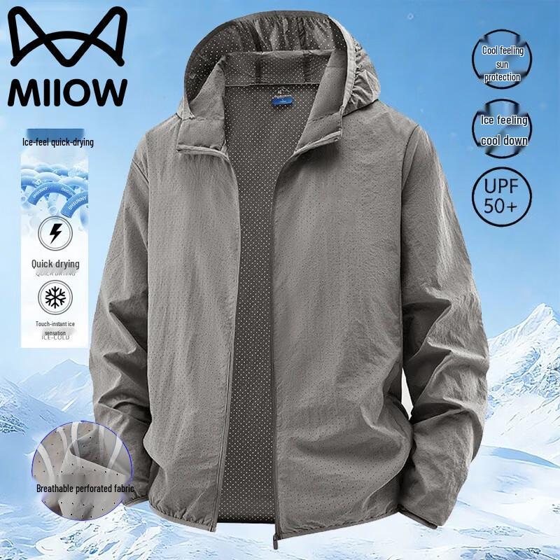 MiiOW Men s Lightweight Sun Protection Hooded Jacket 5XL