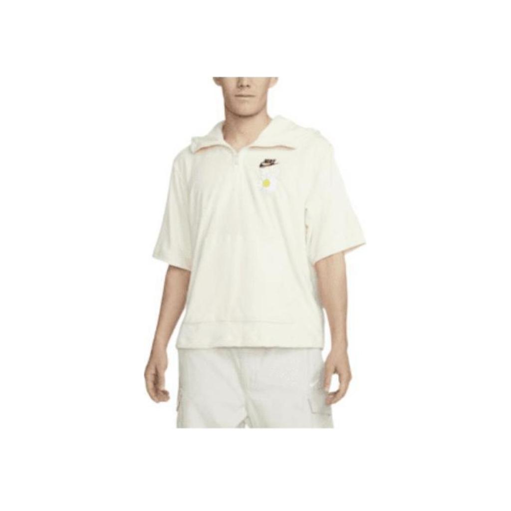 Nike Sportswear Large Logo Half-Zip Short-Sleeve Hoodie Men Tops White DM5063-113