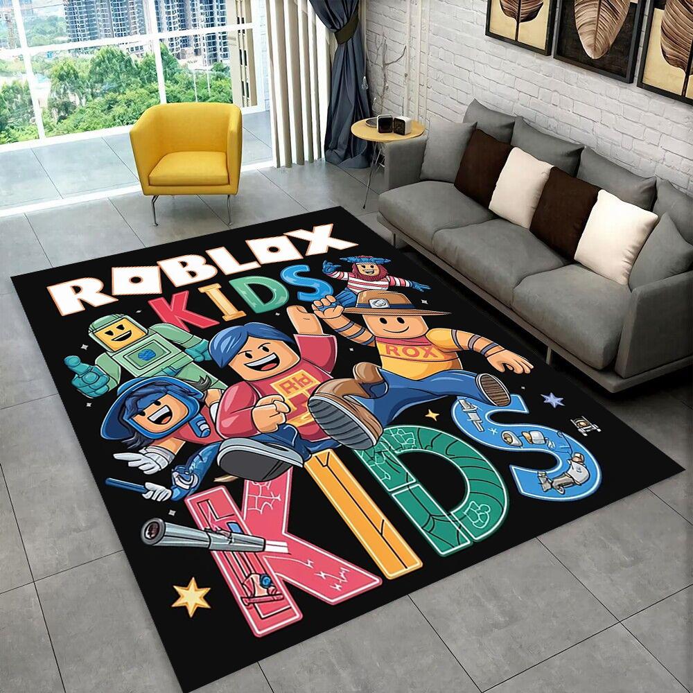 3D Cartoon R-Robloxs Game Carpet Rug for Playroom Bedroom Living Room Sofa Home Doormat Decor, Area Rug Non-slip Floor Mat Gift