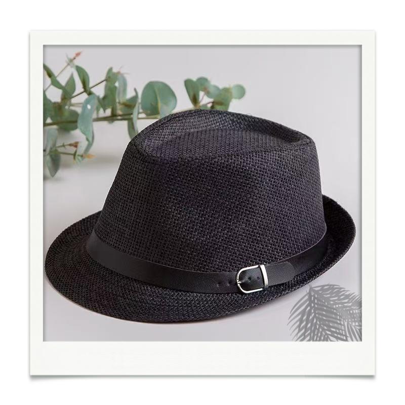 Custom Logo Silk Screen Printed Flax Fedora Hat Unisex Adjustable British Vintage Jazz Cap Beach Travel Sun Hat OEM