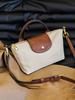 Mini Niche Design Colorblock Handbag, All-Match Causal Zipper Storage Satchel Bag With Adjustable Strap,