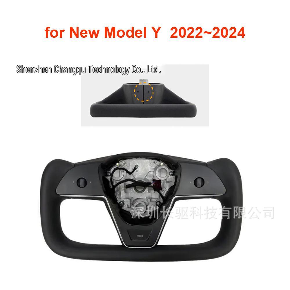 Tesla Yoke Steering Wheel 2.0 Leather Stitch Color Block Cover for Model 3 & Model Y