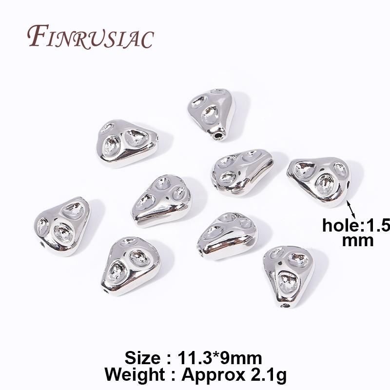 18K Gold Plated Brass Irregular Spacer Beads DIY Beadwork Accessories Supplies For Needlework Natural Stones Jewelry Making