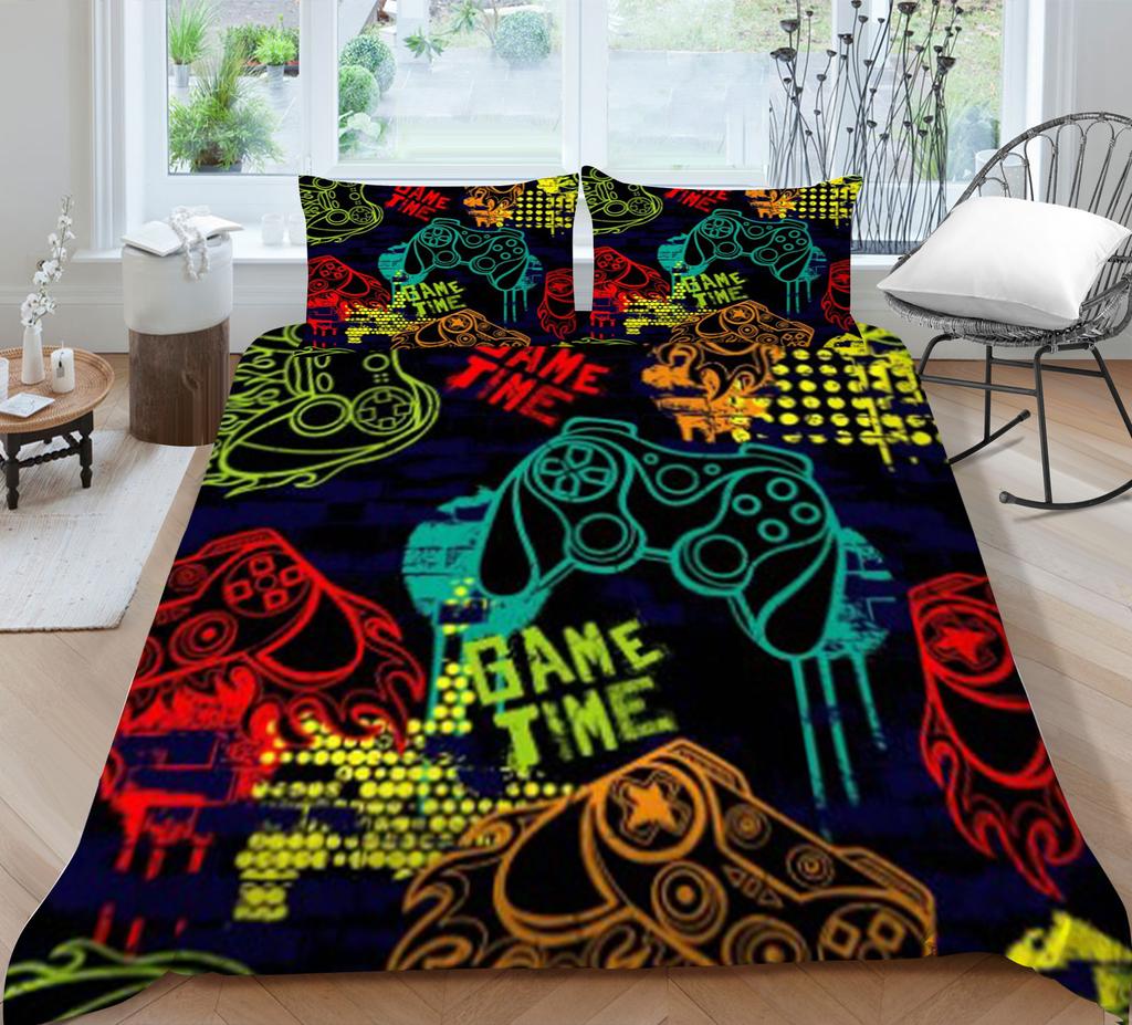 3D Game Controller Bedding Set Player Down Duvet Cover 2/3 Pieces Boy Bedding Set AU140 * 210 Full Size Soft Bedroom Decoration
